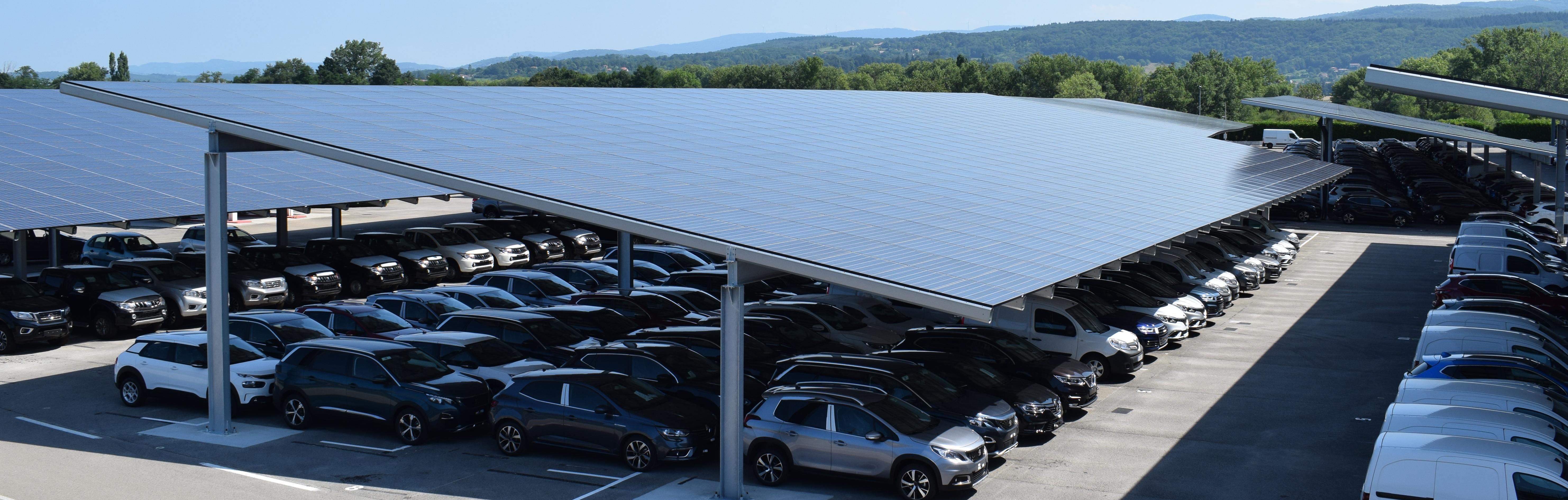 Centrale ombrières solaires de parking Obton sur Bassens